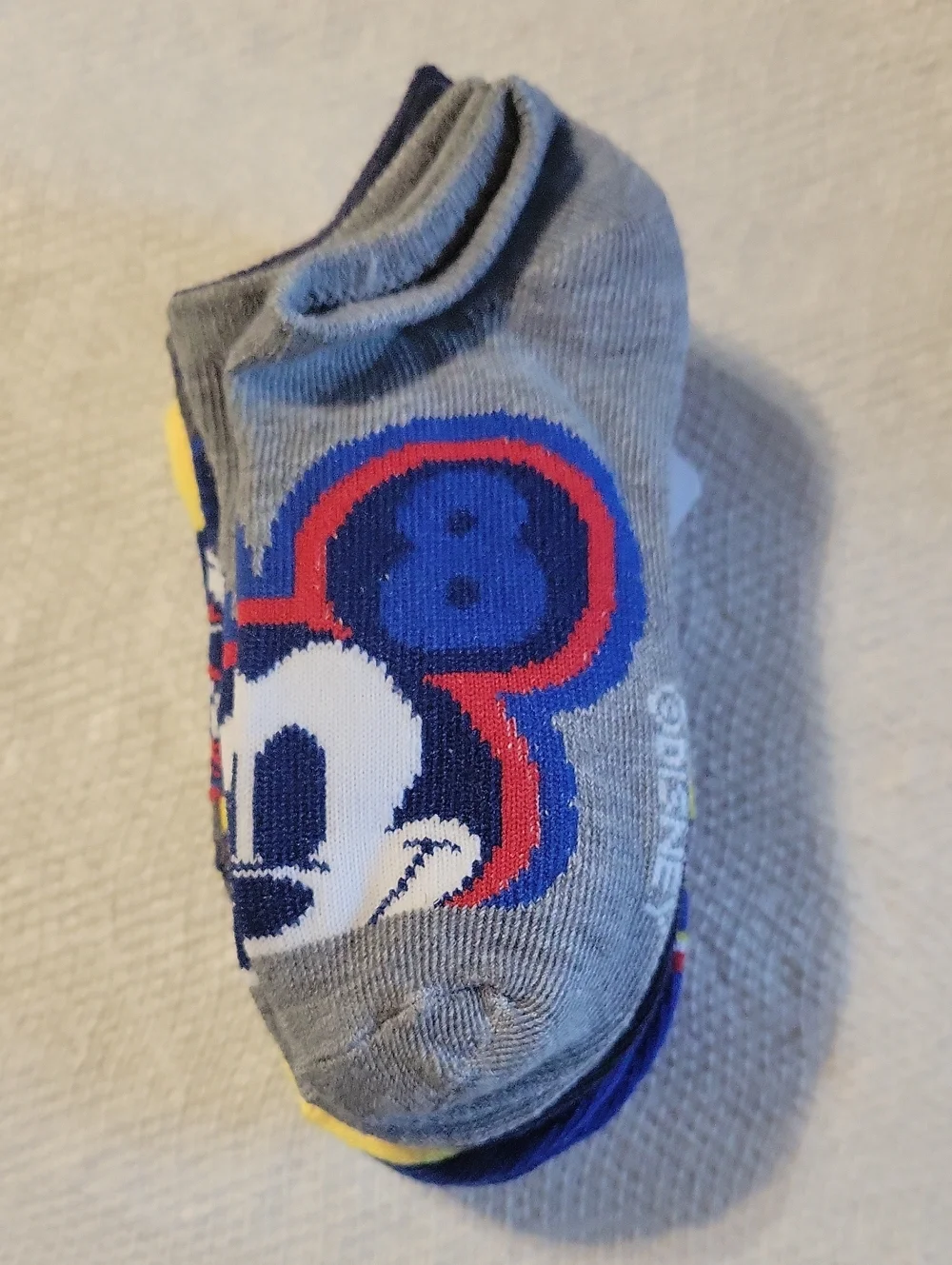 NWT Disney Mickey Mouse No Show Socks Sz 6-8 1/2 (5 Pk)